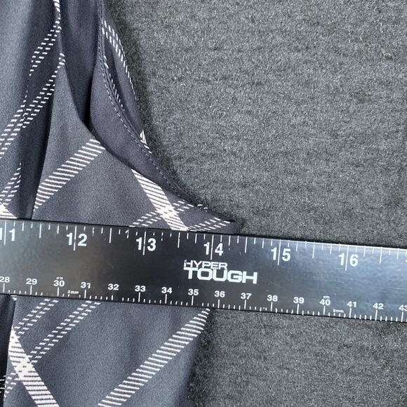 CAbi Womens Blouse Black White Striped V Neck Sleeveless Peplum 8 - Picture 6 of 10